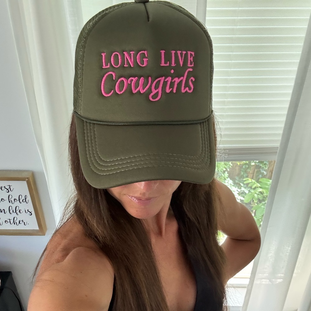 Olive Green 'Long Live Cowgirls' Cap